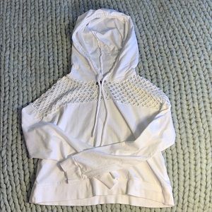• white cropped hoodie • mesh only in the front.